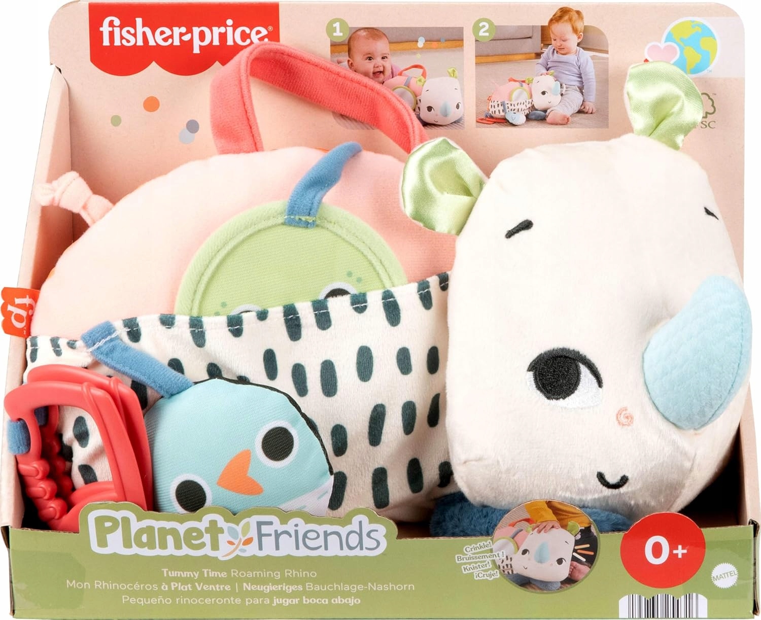 Fisher-Price Nosorožec - senzorická hračka pre bábätká HYR55
